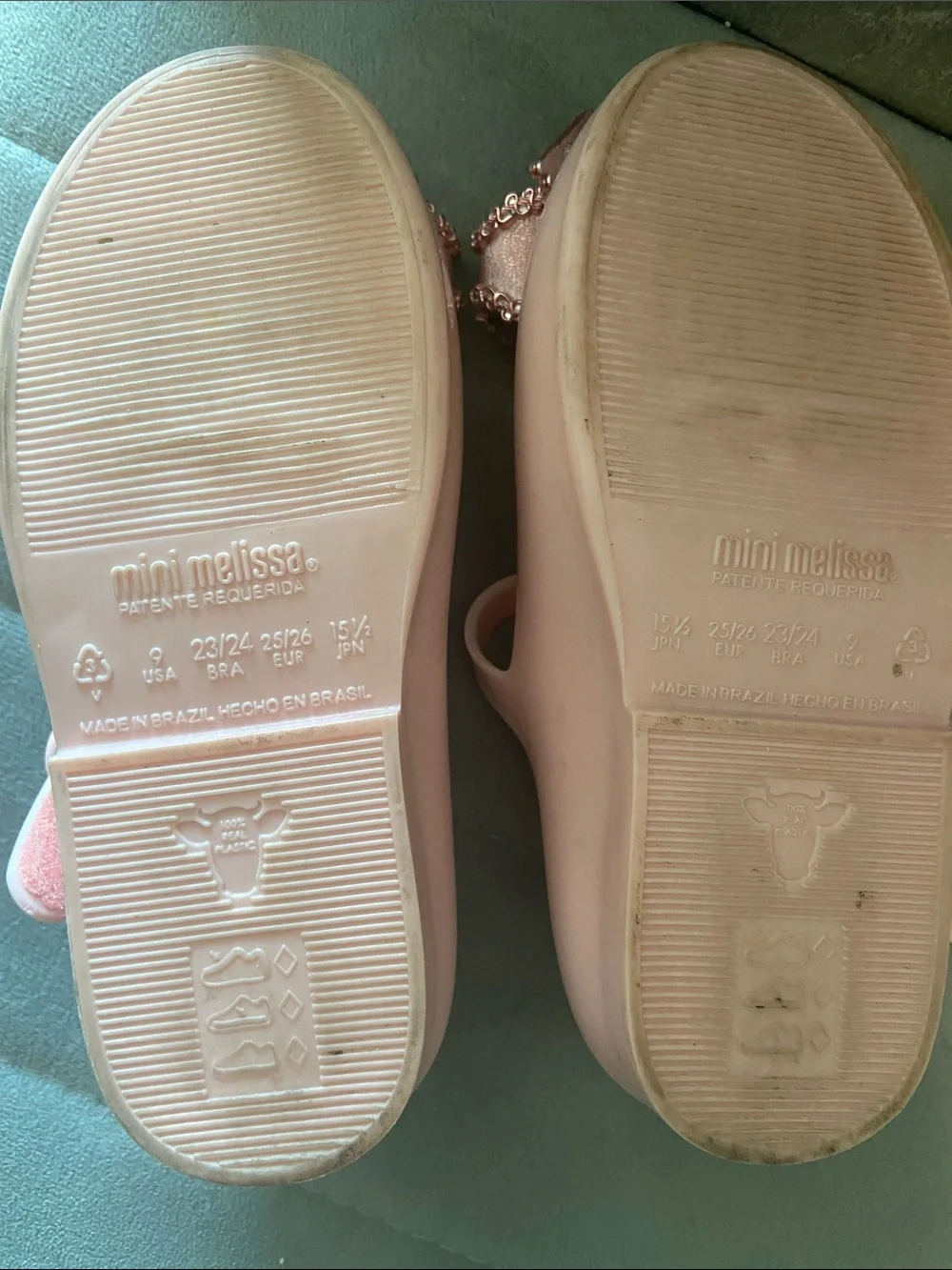 Mini Melissa Pink Girls' Mary Jane Shoes with Bow Embellishment